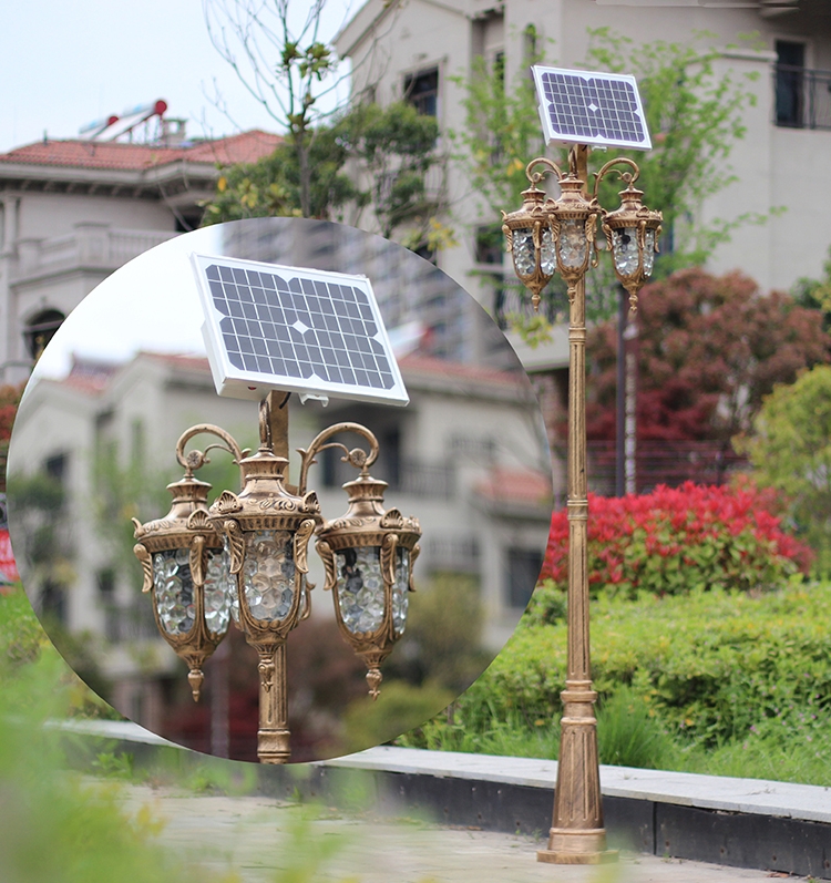 户外太阳能庭院灯，LED庭院灯，欧式户外太阳能庭院灯